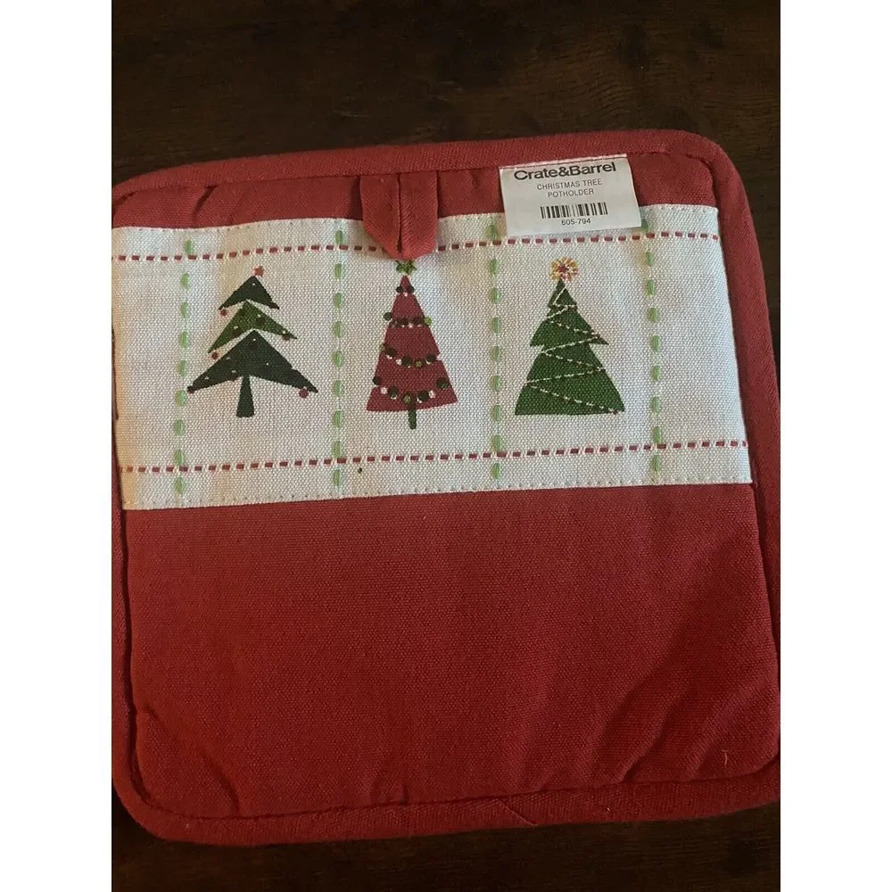 Crate & Barrel Set of 2 Potholder Christmas Trees
